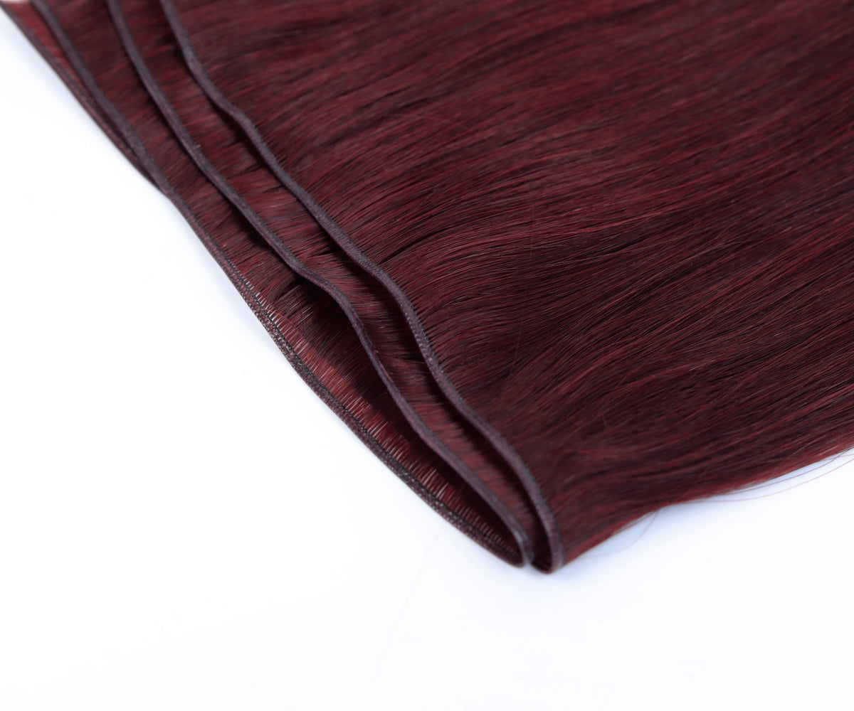 #Burgundy Genius Weft Hair Extensions