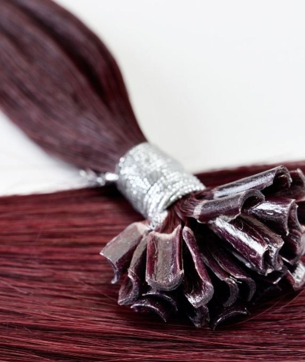 #Burgundy Keratin Bond Hair Extensions