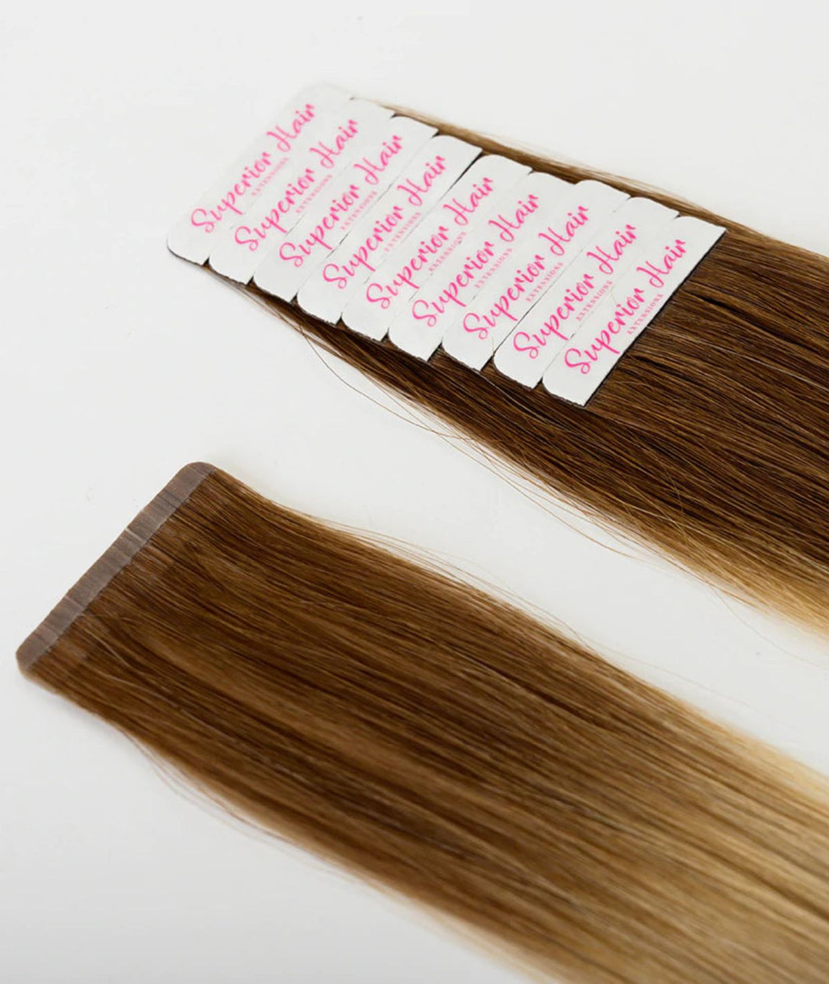 #Cappuccino Ombre Ultra Seamless Tape In Hair Extensions