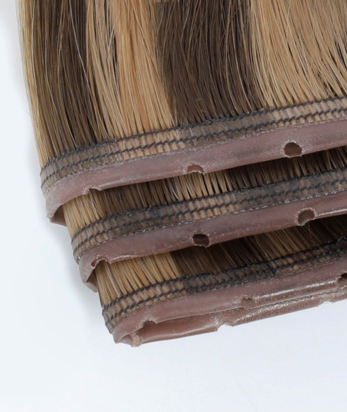 #Chestnut Brown Highlights Genius Butterfly Weft Hair Extensions