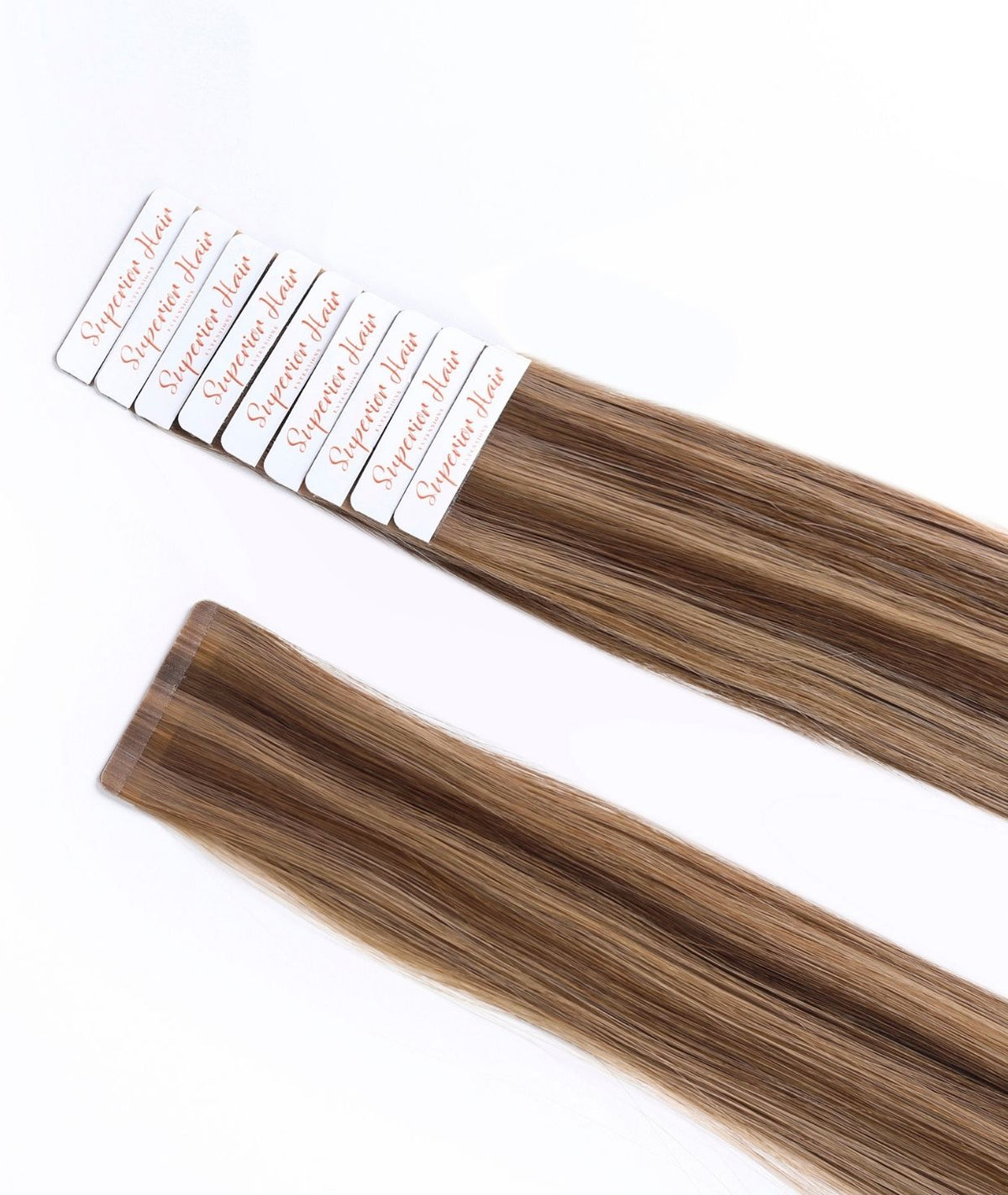 #Chestnut Brown Highlights Ultra Seamless Tape In Hair Extensions