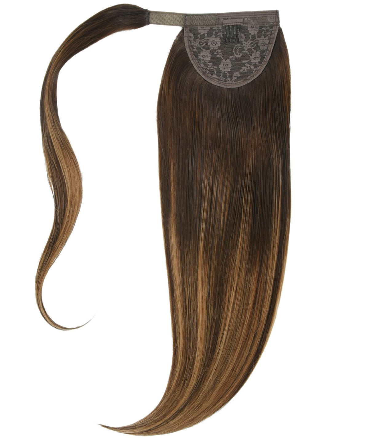 #Dark Ash Brown Balayage Ponytail Hair Extensions