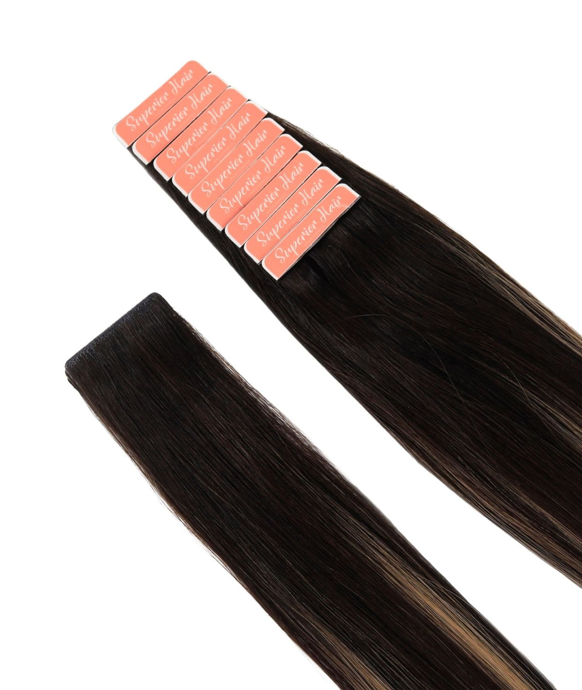 #Dark Ash Brown Balayage  Invisi Tape Hair Extensions