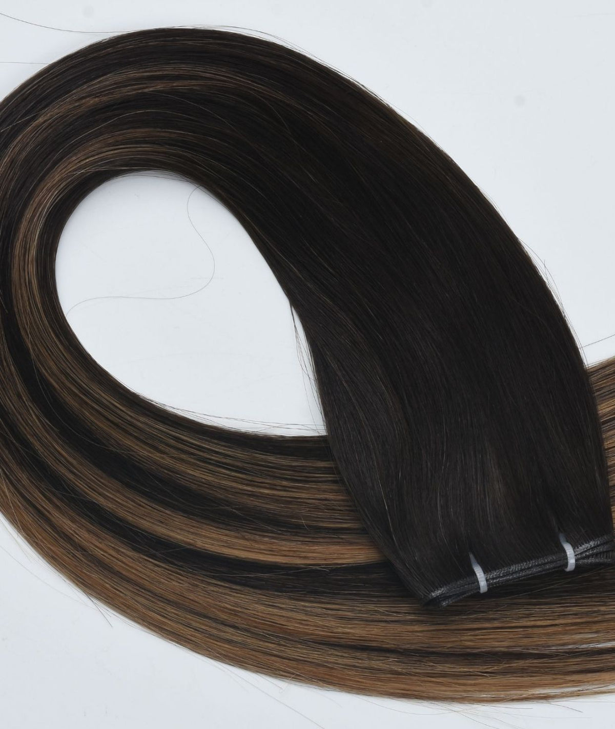 #Dark Ash Brown Balayage Genius Weft Hair Extensions