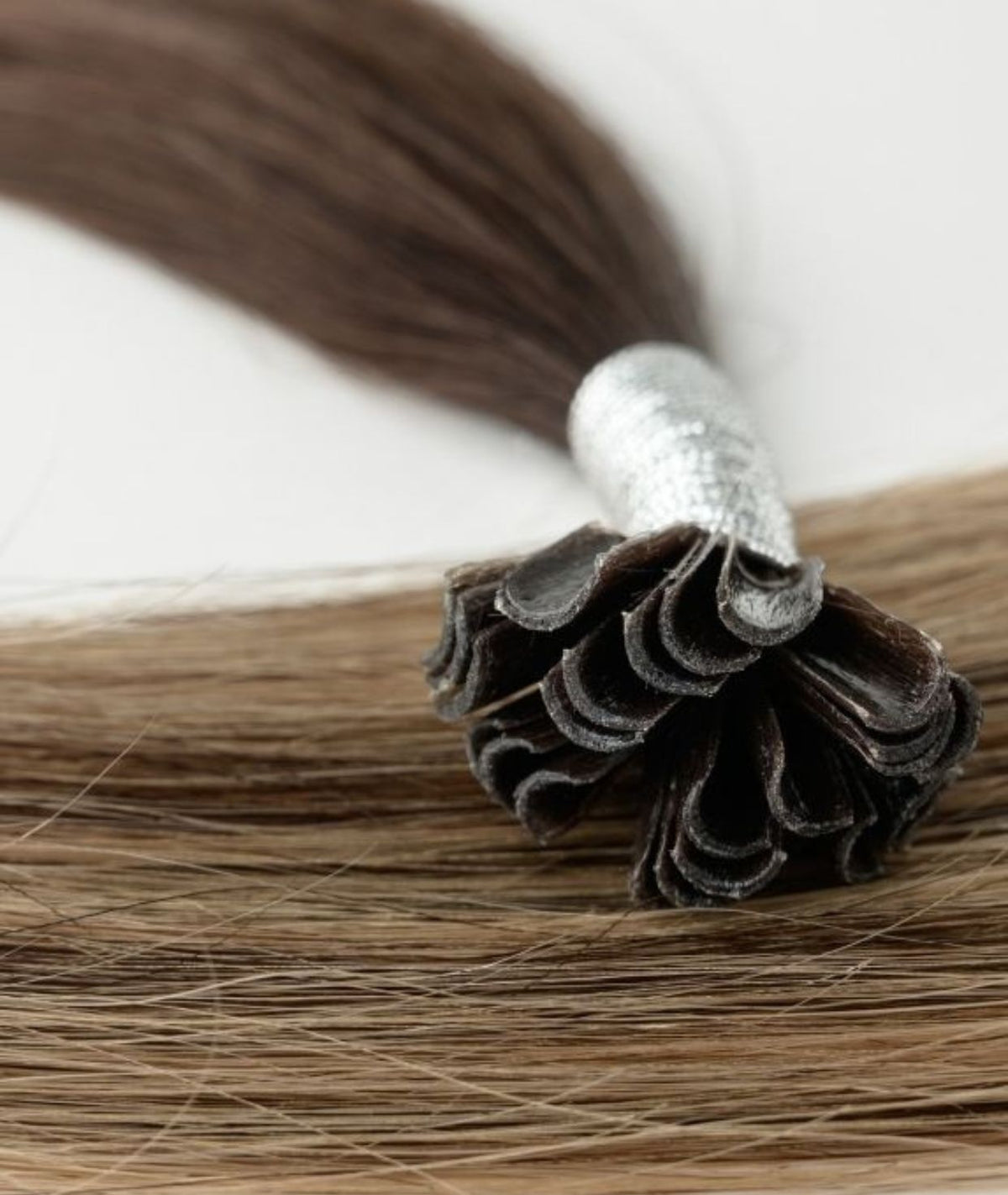 #Dark Ash Brown Balayage Keratin Bond Hair Extensions