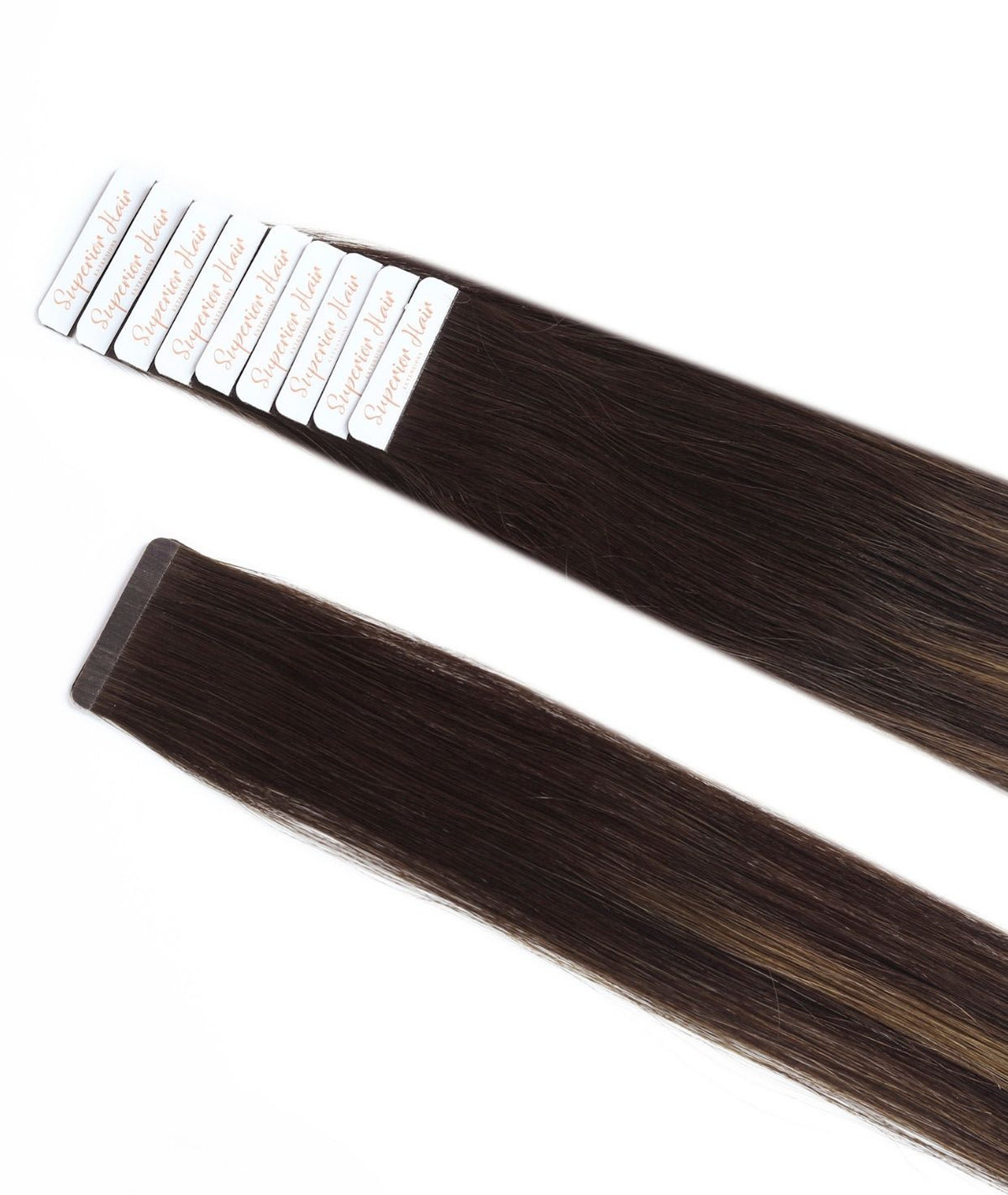 #Dark Brown Balayage Ultra Seamless Tape In Hair Extensions