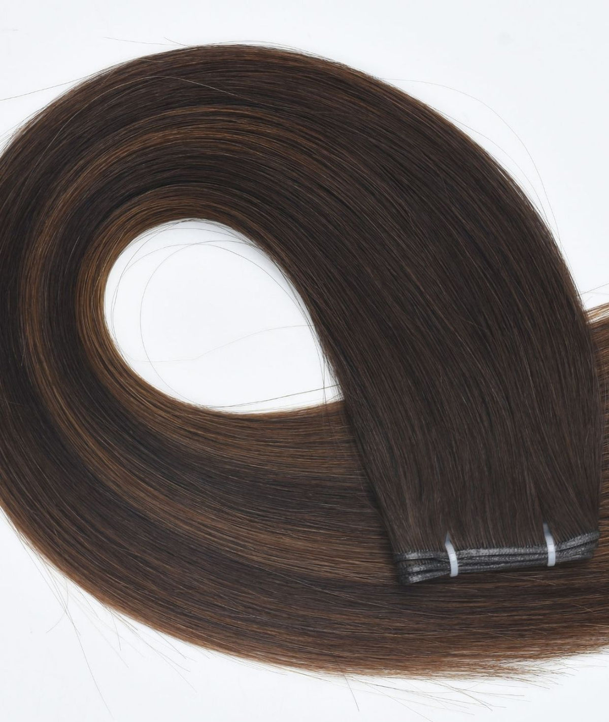 #Dark Brown Balayage Genius Weft Hair Extensions