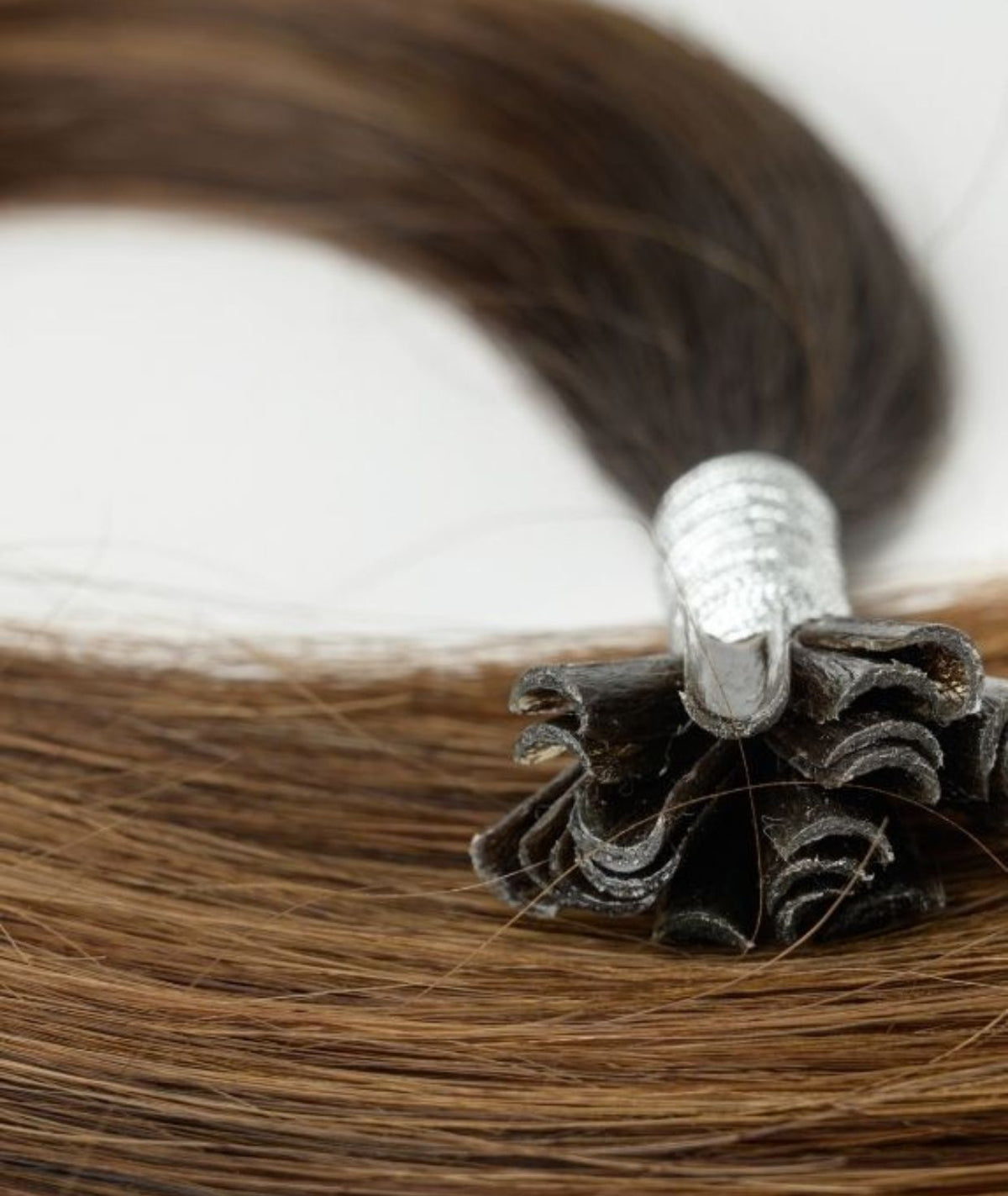 #Dark Brown Balayage Keratin Bond Hair Extensions