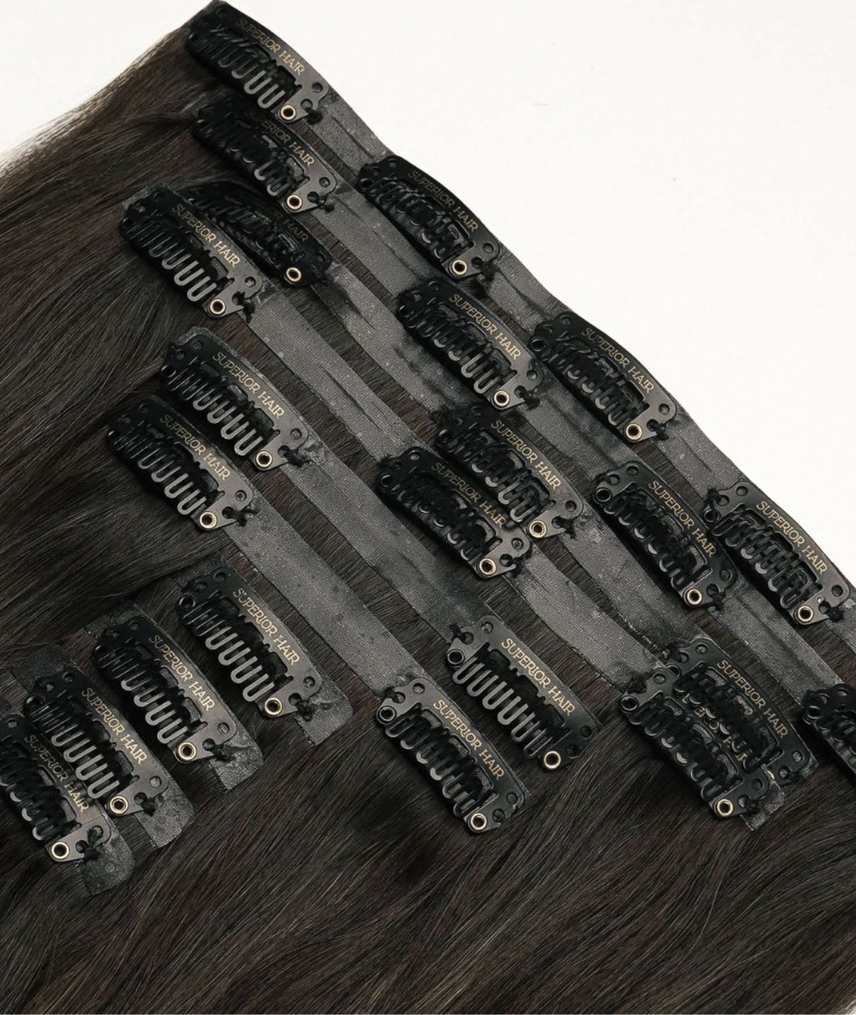 #Dark Ash Brown Balayage Seamless Clip In Hair Extensions