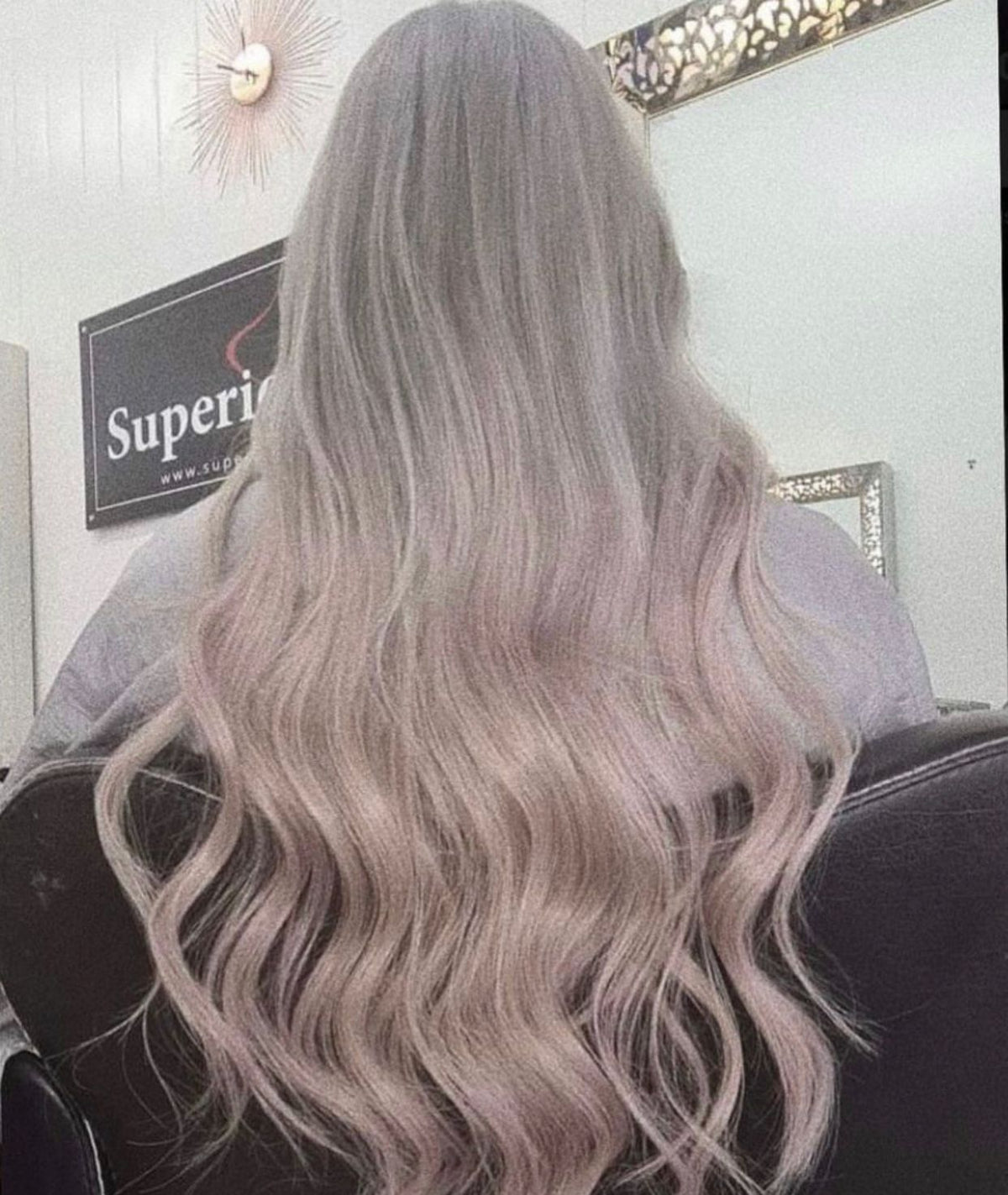 #Pearl Grey Ultra Seamless Tape In Hair Extensions