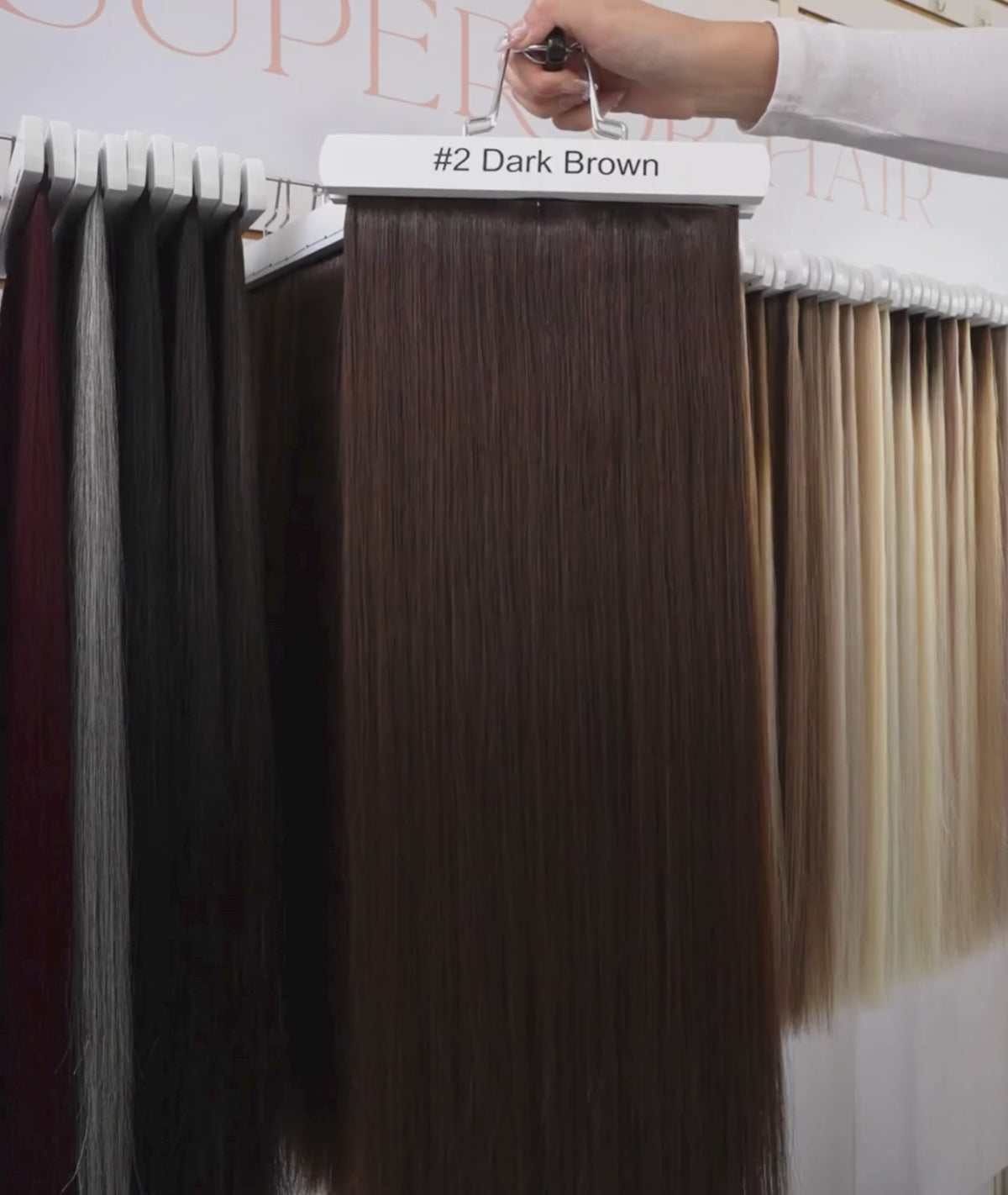 Load video: #2 Dark Brown Scalp Hair Fill Ins