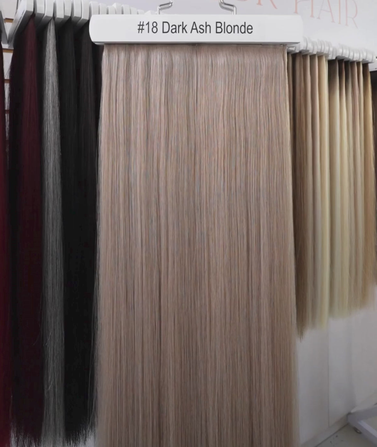 Load video: #18 Dark Ash Blonde Nano Tip Hair Extensions