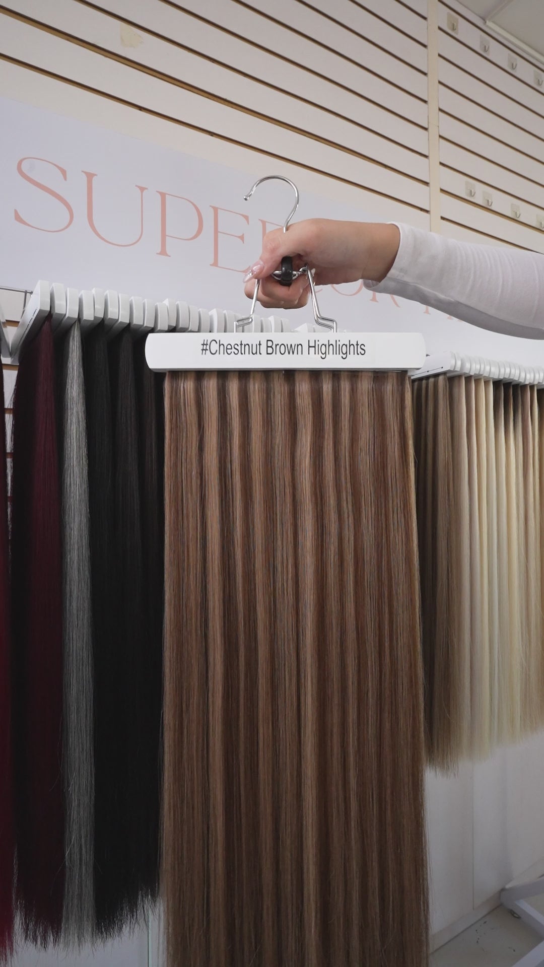 Load video: #Chestnut Brown Highlights Scalp Hair Fill Ins