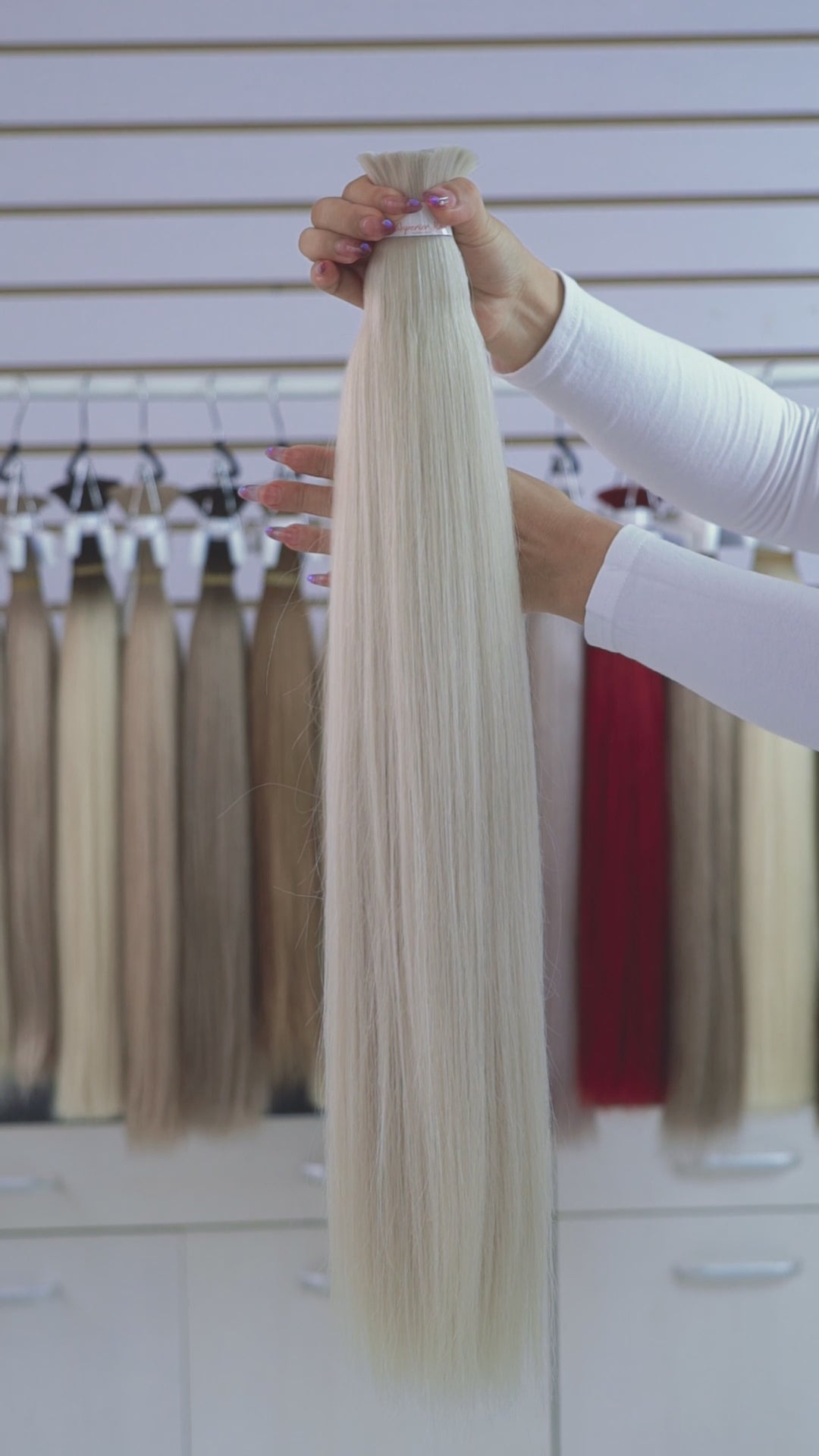#60 Whitest Ash Blonde Genius Weft Extensions