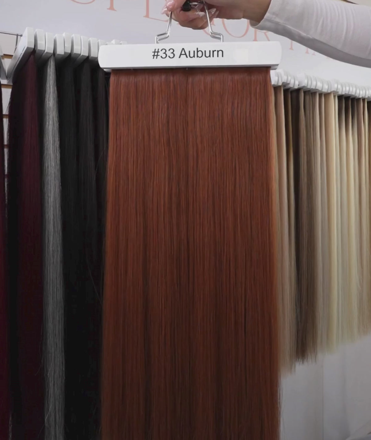 Load video: #33 Auburn Ponytail Hair Extensions