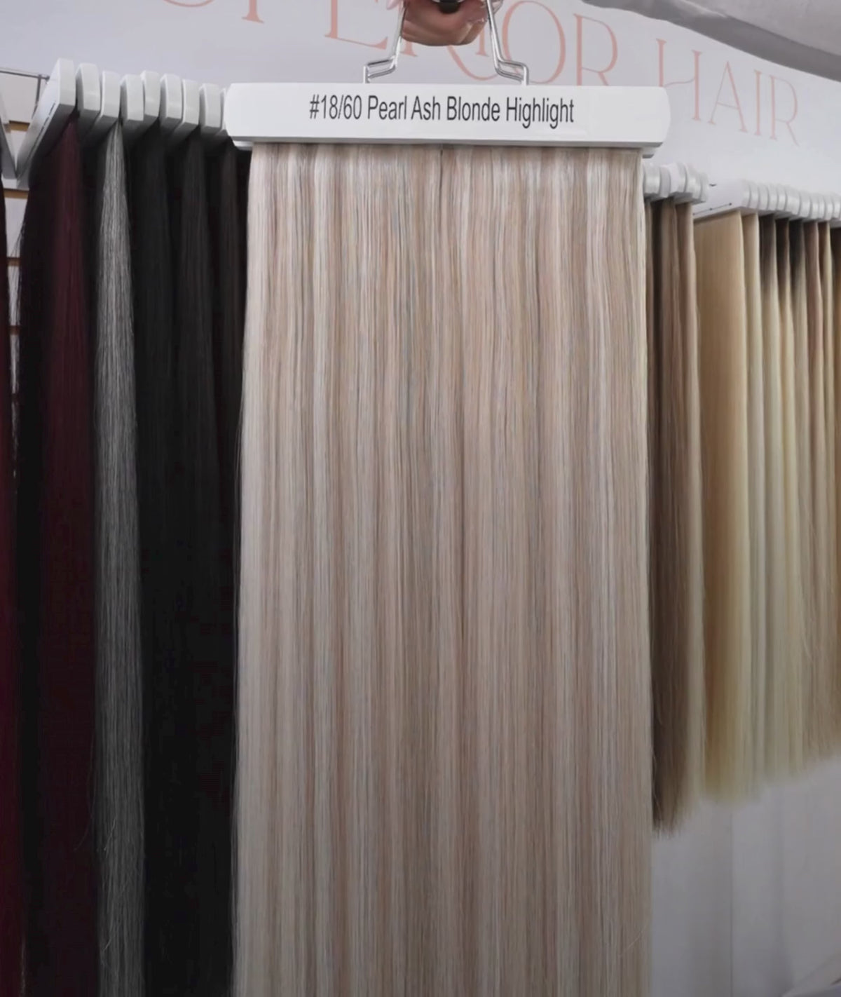 Load video: #18/60 Pearl Ash Blonde Highlights Scalp Hair Fill Ins