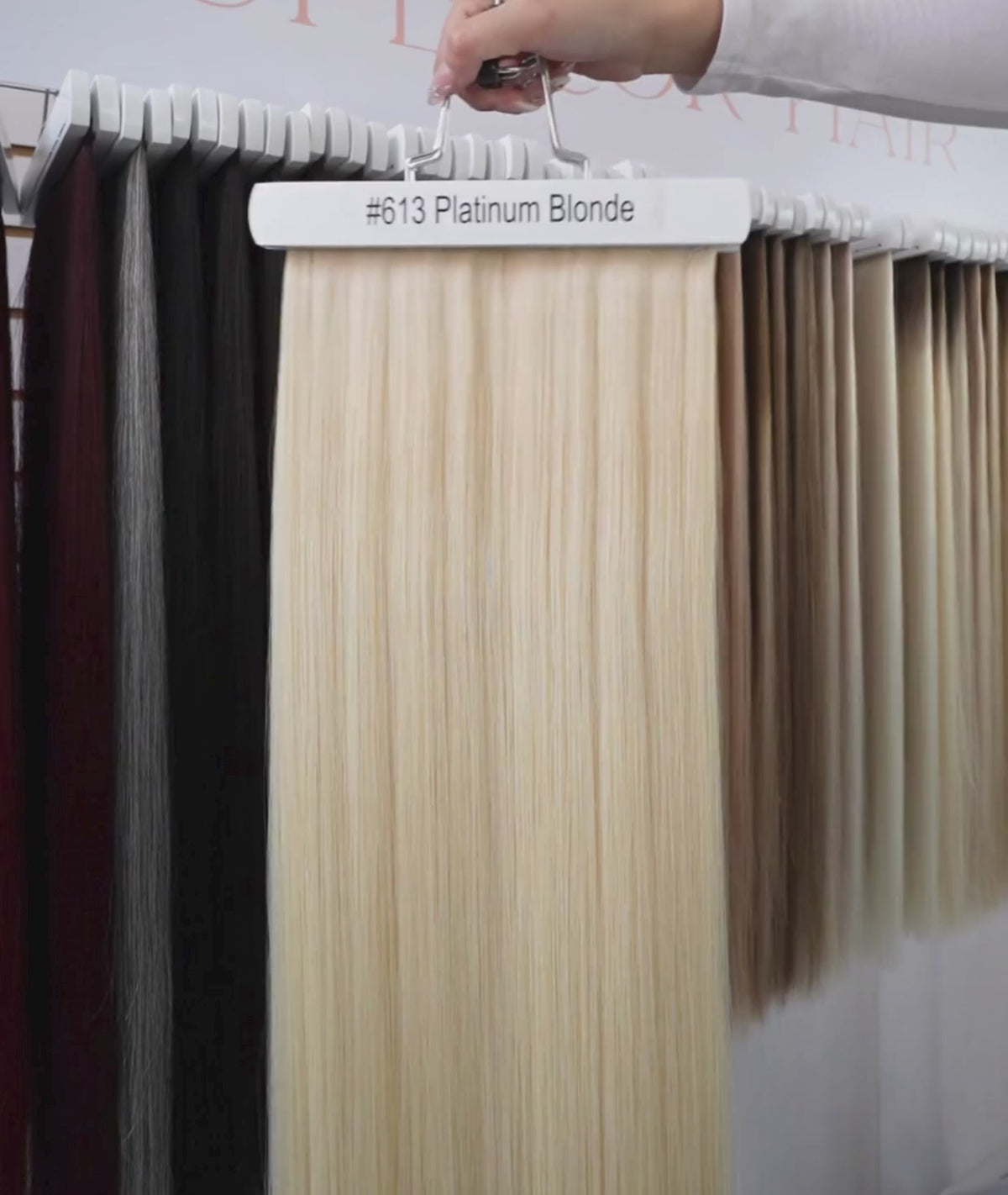 Load video: #613 Platinum Blonde Scalp Hair Fill Ins