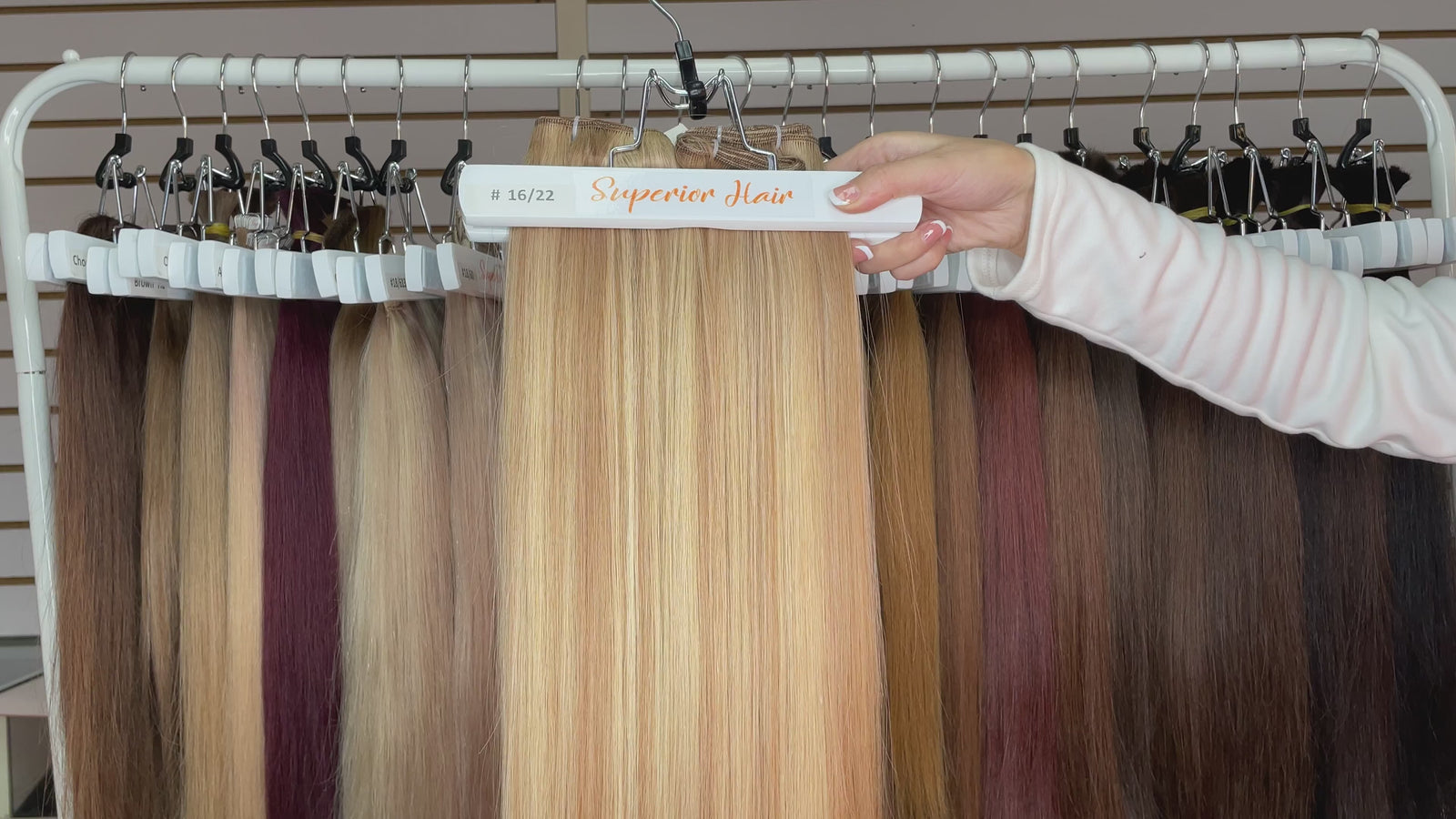 rollover-image. #16/22 Caramel Light Blonde Mix Ultra Seamless Tape In Extensions. Superior Hair Extensions.