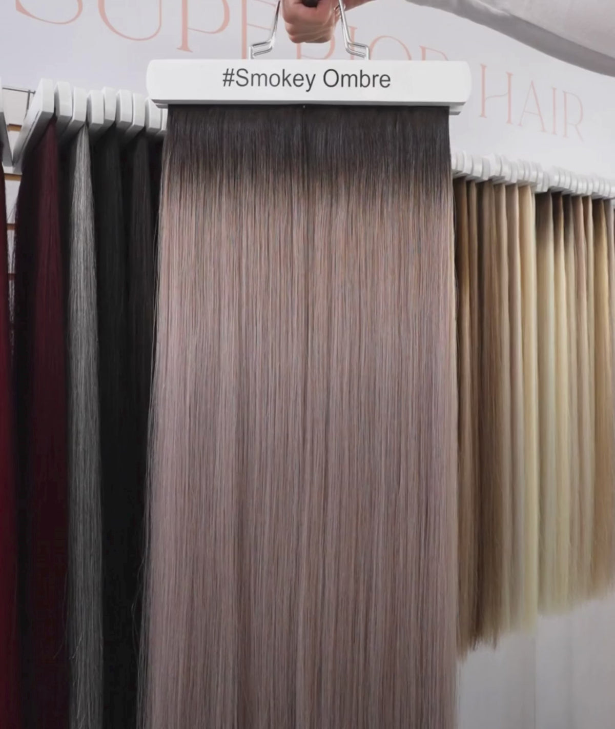 Load video: #Smokey Ombre Classic Clip In Hair Extensions 9pcs