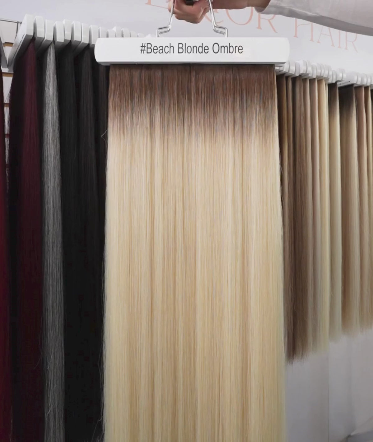 Load video: #Beach Blonde Ombre Nano Tip Hair Extensions