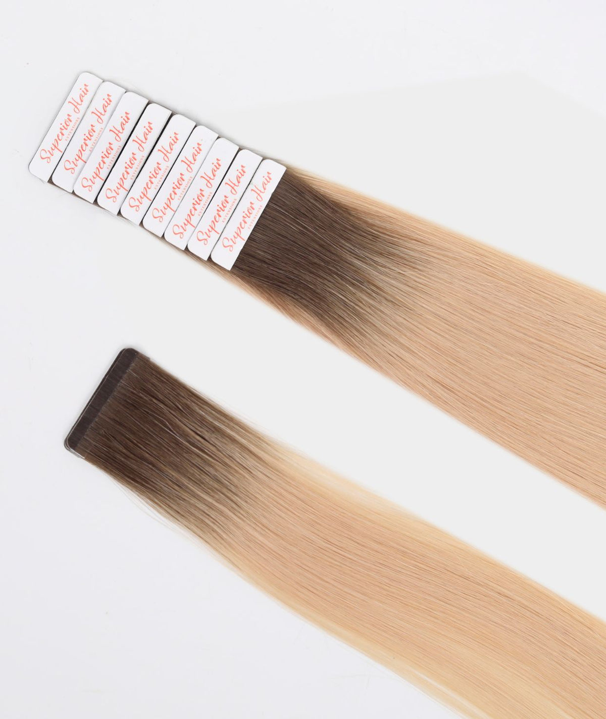 #Rooted Beach Ash Blonde Ultra Seamless Tape In Hair Extensions (NEW)