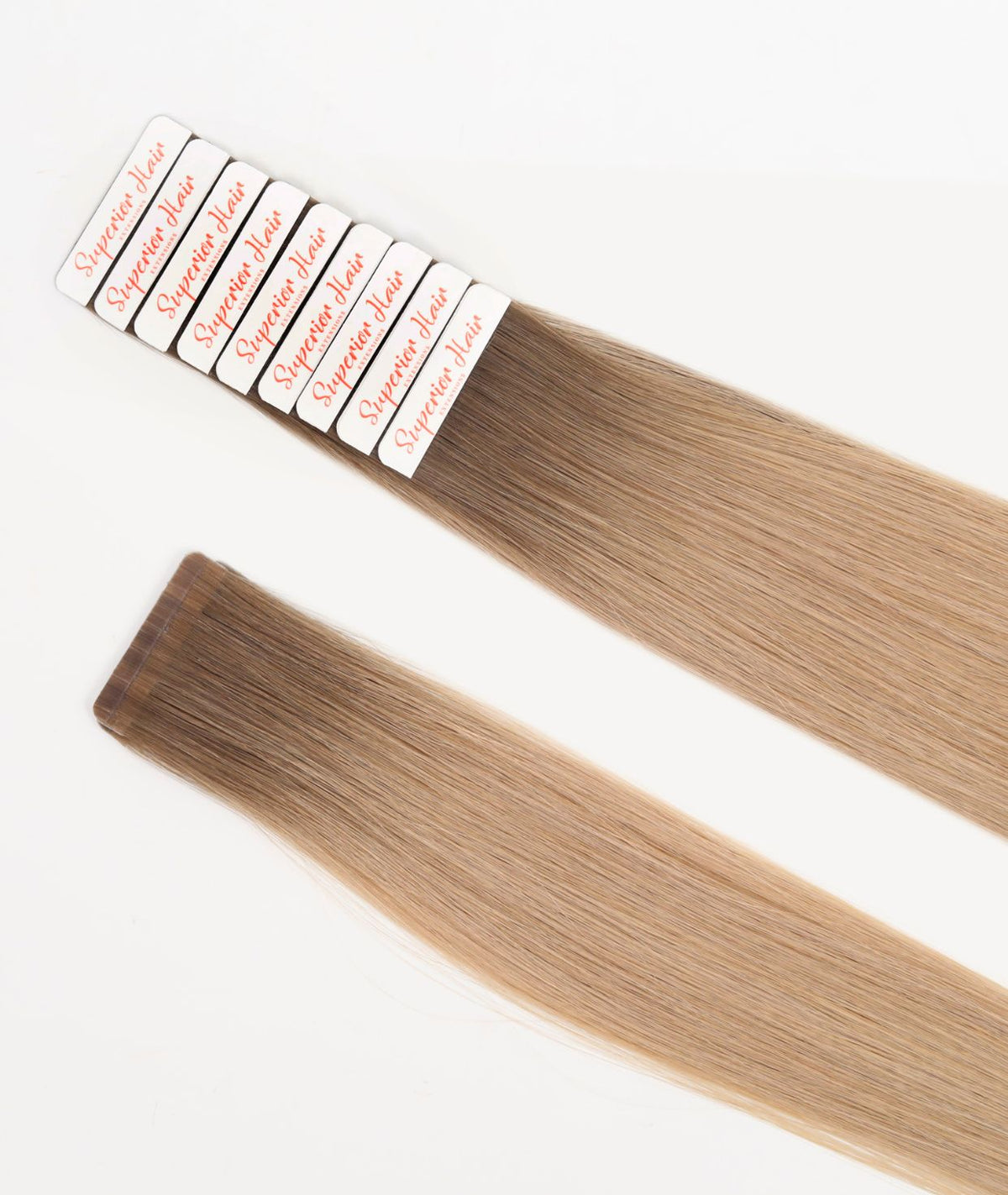 #Rooted Champagne Chestnut Ultra Seamless Tape In Hair Extensions (NEW)