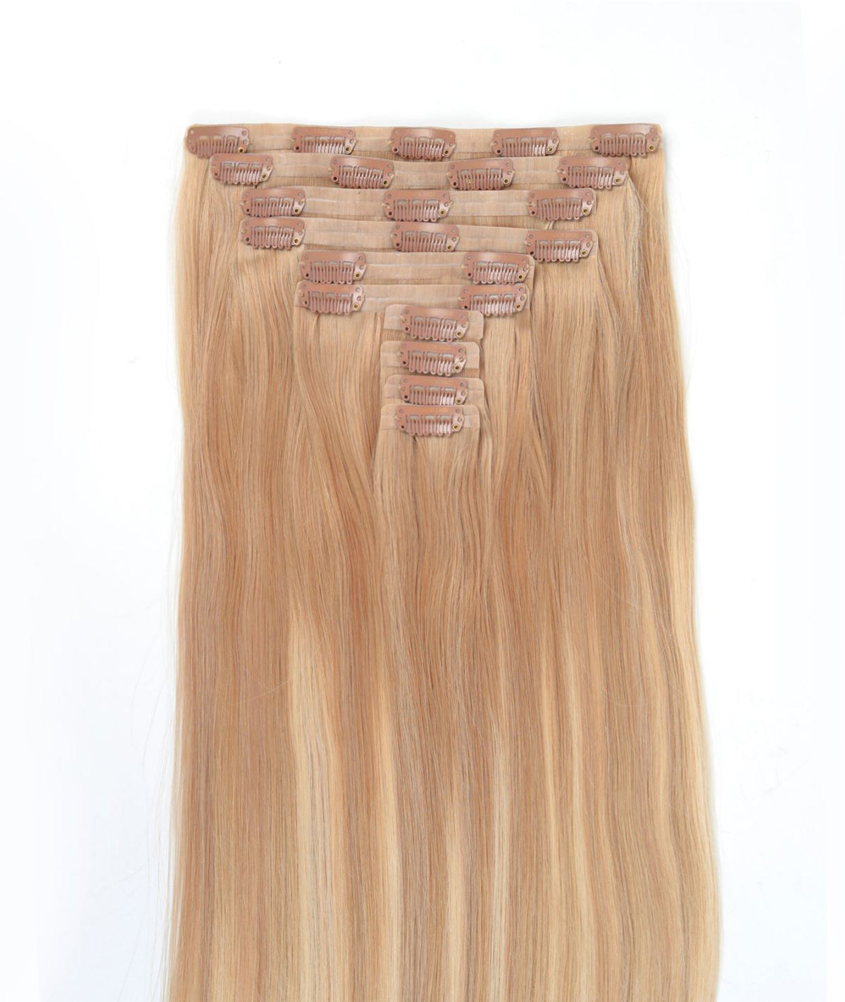 #Sandy Blonde Balayage Seamless Clip In Hair Extensions