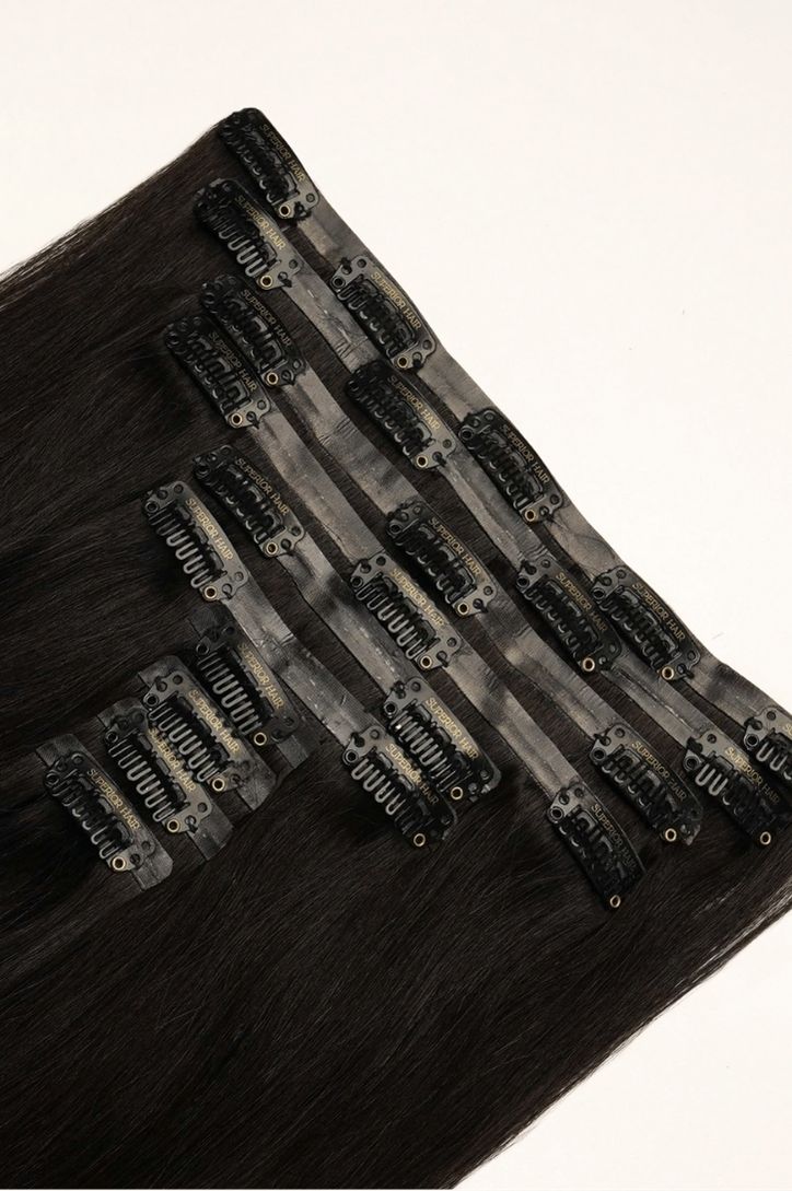 #1B Off-Black Seamless Clip In Extensions